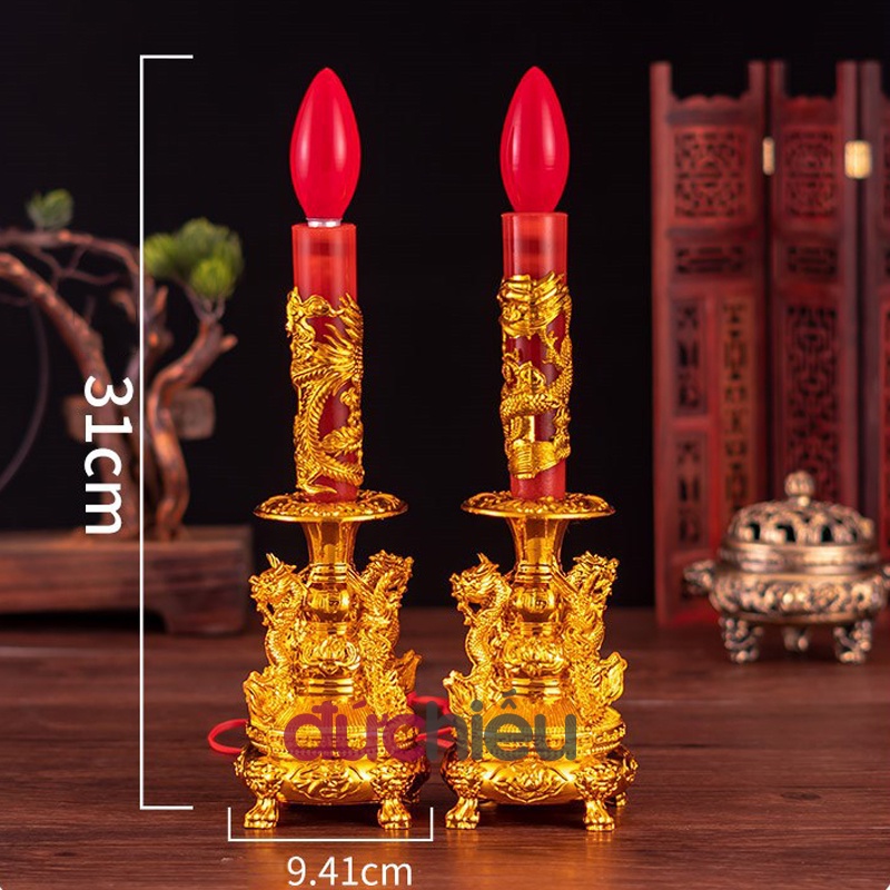 Nến điện thờ cúng để bàn thờ Phật , Quan Âm, Ông Bà cao 31cm – Đức Hiếu Shop