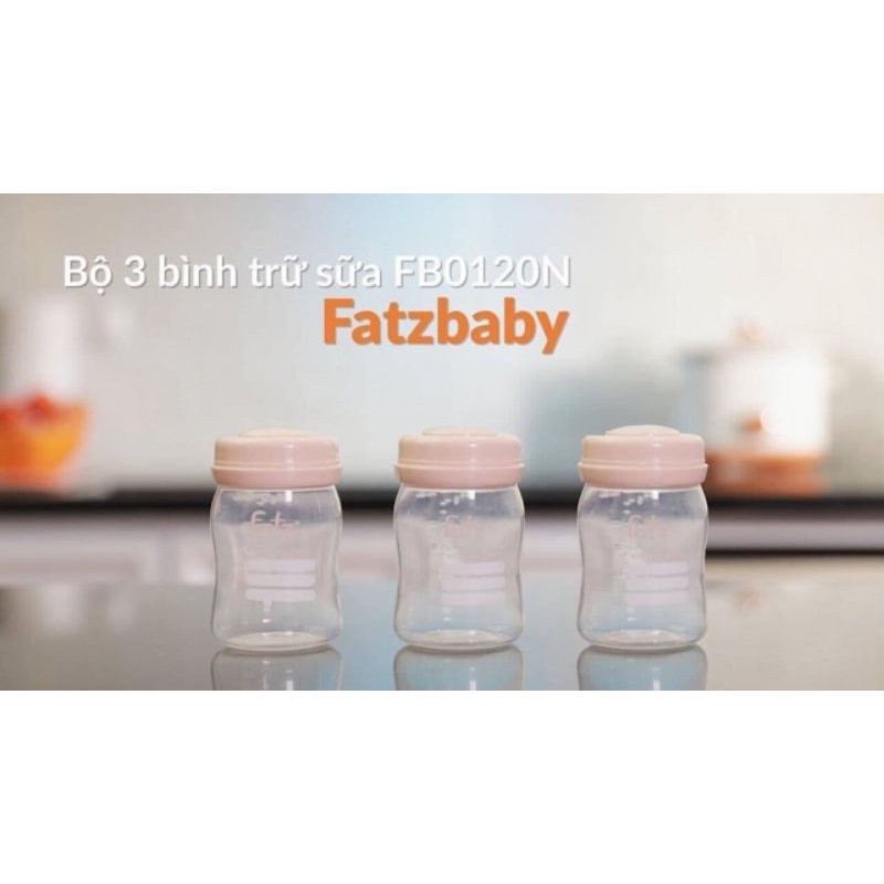 Bộ 3 bình trữ sữa 150ml cổ rộng Fatz Baby