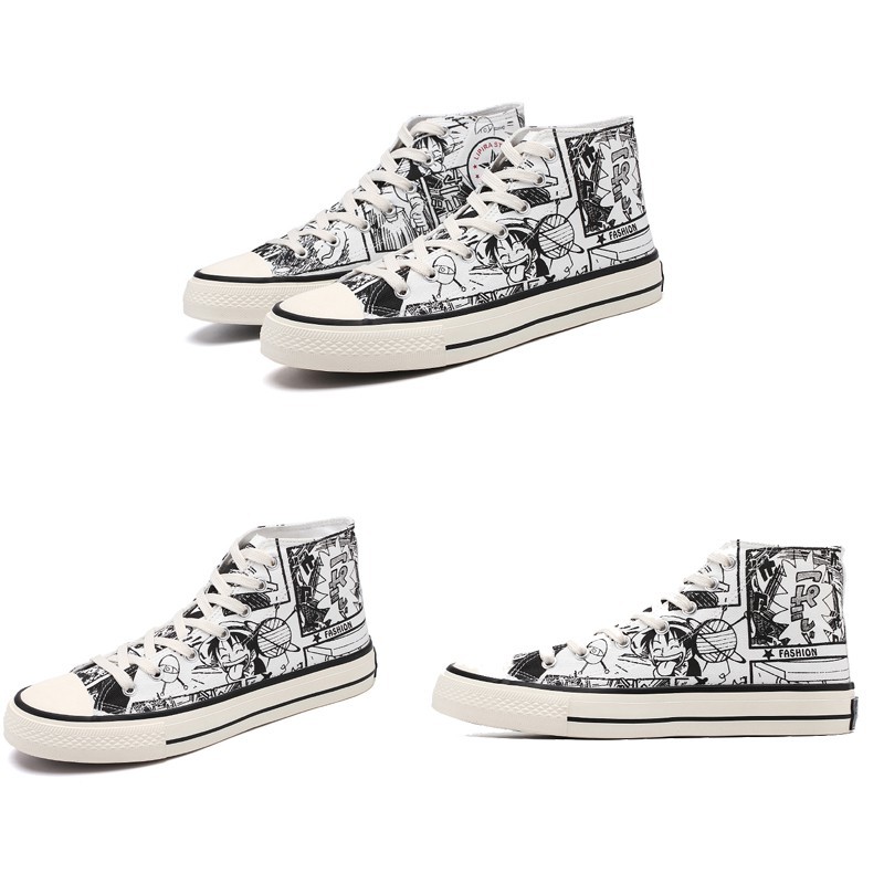 Thời Trang Giày Thể Thao Vải Canvas In Họa Tiết Graffiti Cá Tính Cho Nam | BigBuy360 - bigbuy360.vn