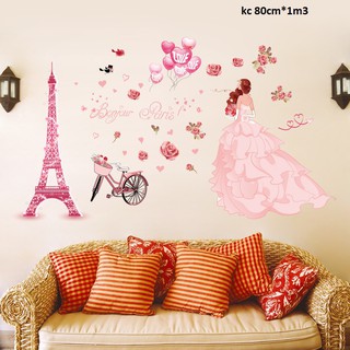 decal dán tường cô dâu