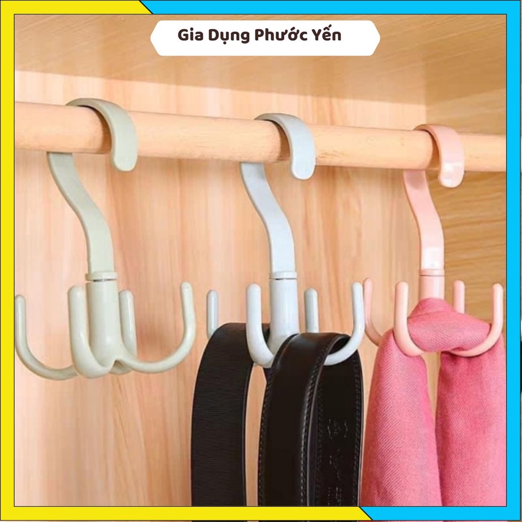 Móc nhựa 4 chấu xoay 360 độ