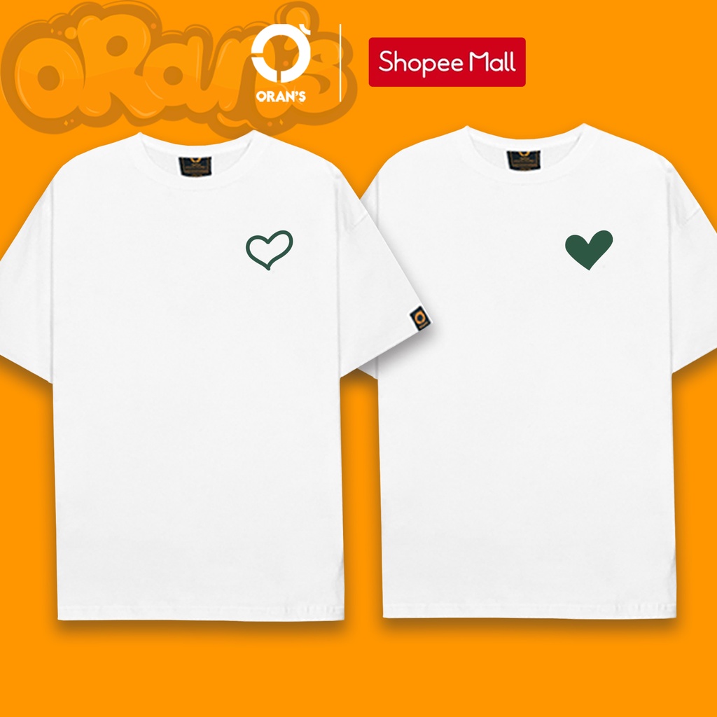 Áo đôi hình trái tim 03 unisex phông tay lỡ cho nam nữ Oversize chất COTTON, FULLBOX ORANS - ORAN'S TEE BASIC