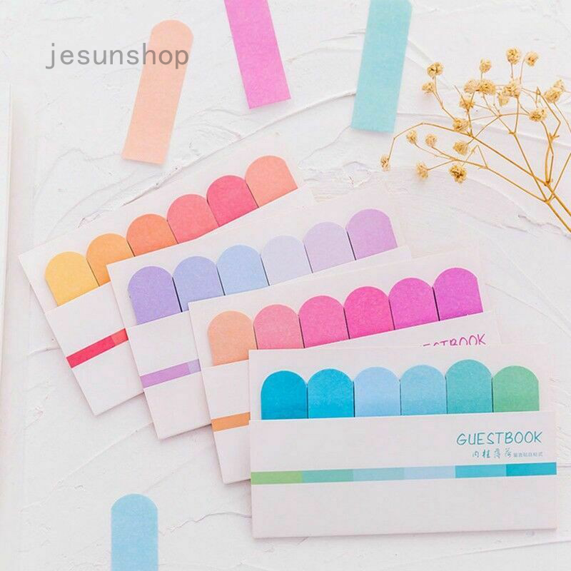 Jesunshop Miếng dán đánh dấu trang sách nhiều màu sắc tiện dụng