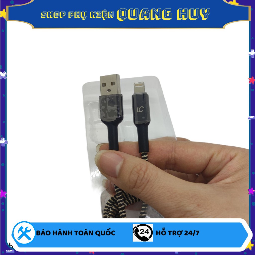(Quà Tặng Sticker)Cáp sạc có đèn led tự động ngắt LC cao cấp chính hãng sạc nhanh USB to MICRO/TYPE-C/LIGHTNING