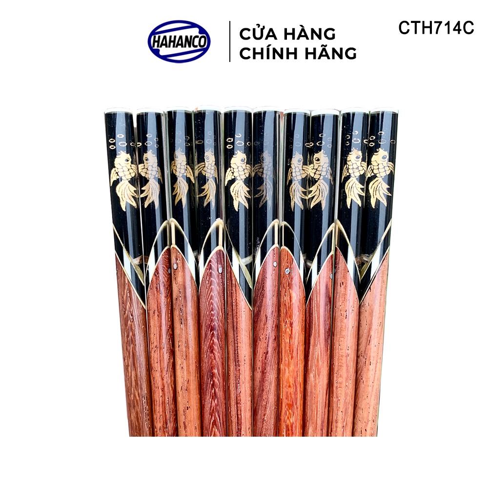 Đũa Gỗ Cẩm Lai Đầu Cẩn Hình 3D Chìm/ Rồng/Cá/Trúc HAHANCO (10 Đôi) Siêu Đẹp - CTH714