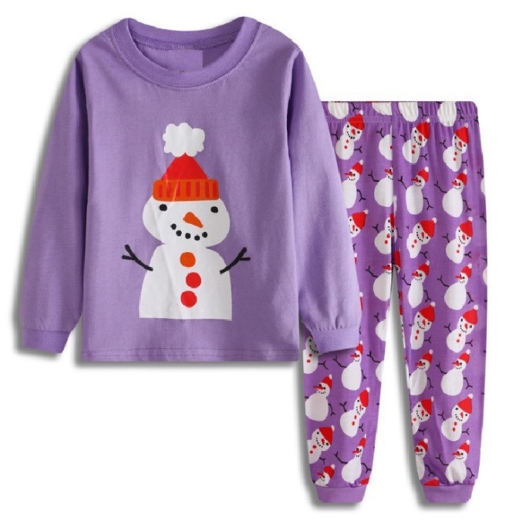Bộ Đồ Ngủ Tay Dài In Hình Ông Già Noel Hoạt Hình Giáng Sinh Dành Cho Bé Trai 1-7 Tuổi