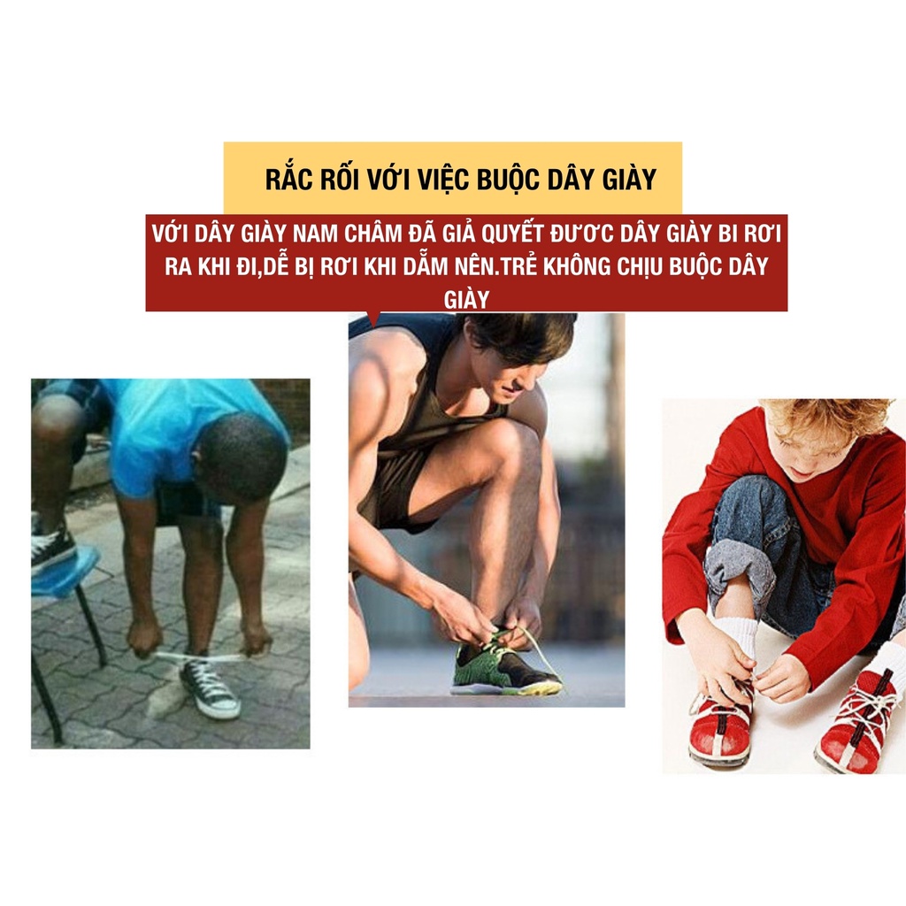 Dây Giày Nam Châm Thể Thao - Nam nữ + full dây giày đi kèm dn001