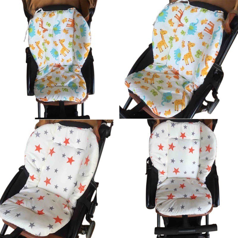 Đệm lót ghế ngồi xe đẩy em bé bằng vải cotton dày phong cách Hàn Quốc