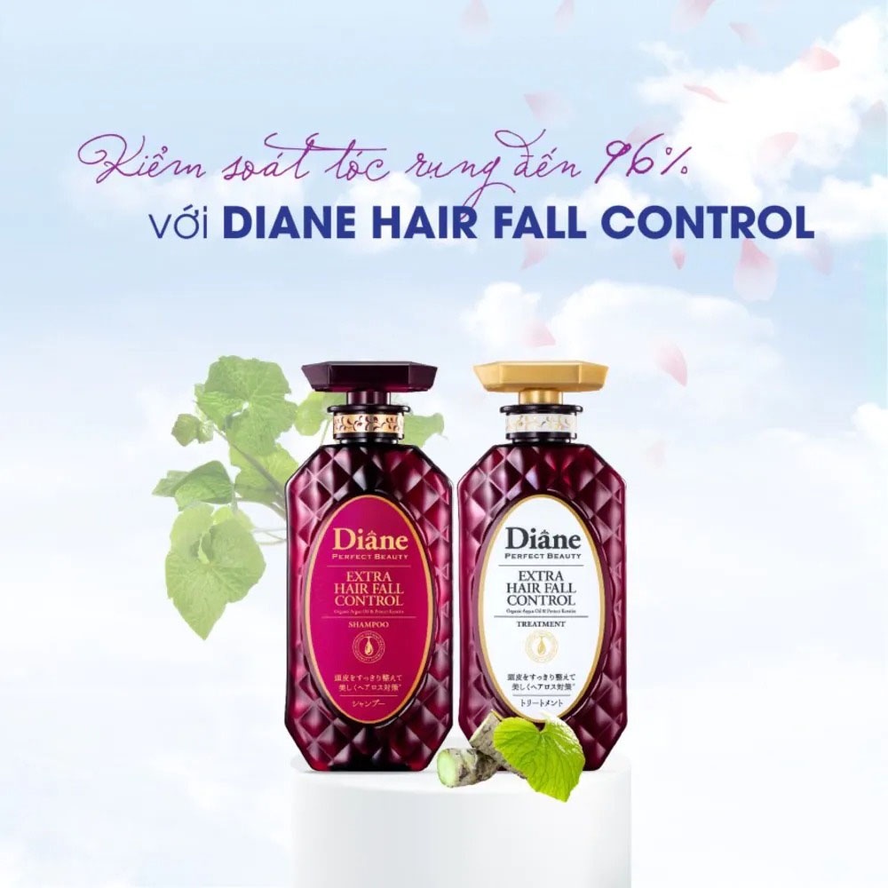 Dầu Gội Moist Diane Extra Hair Fall Control Shampoo Kiểm Soát Tóc Rụng &amp; Phục Hồi Hương Lựu 450ml