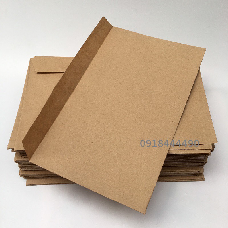 100 Phong bì cỡ 15.5x26cm giấy kraft ( giấy xi măng )