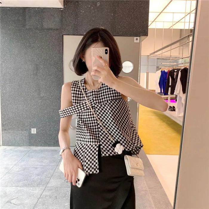Bộ Áo Sơ Mi Ca Rô Phối Chân Váy Phong Cách Pháp Thời Trang Mùa Hè
