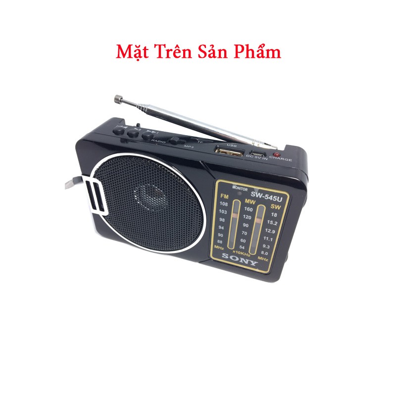 Đài FM SW 545 thêm chức năng thẻ nhớ USB chạy pin tiểu và pin 5C