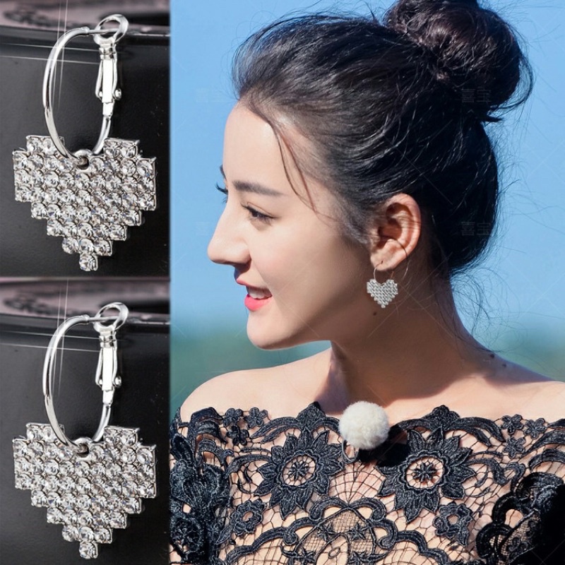Bông tai,khuyên tai trái tim phong cách nữ tính,không han r
