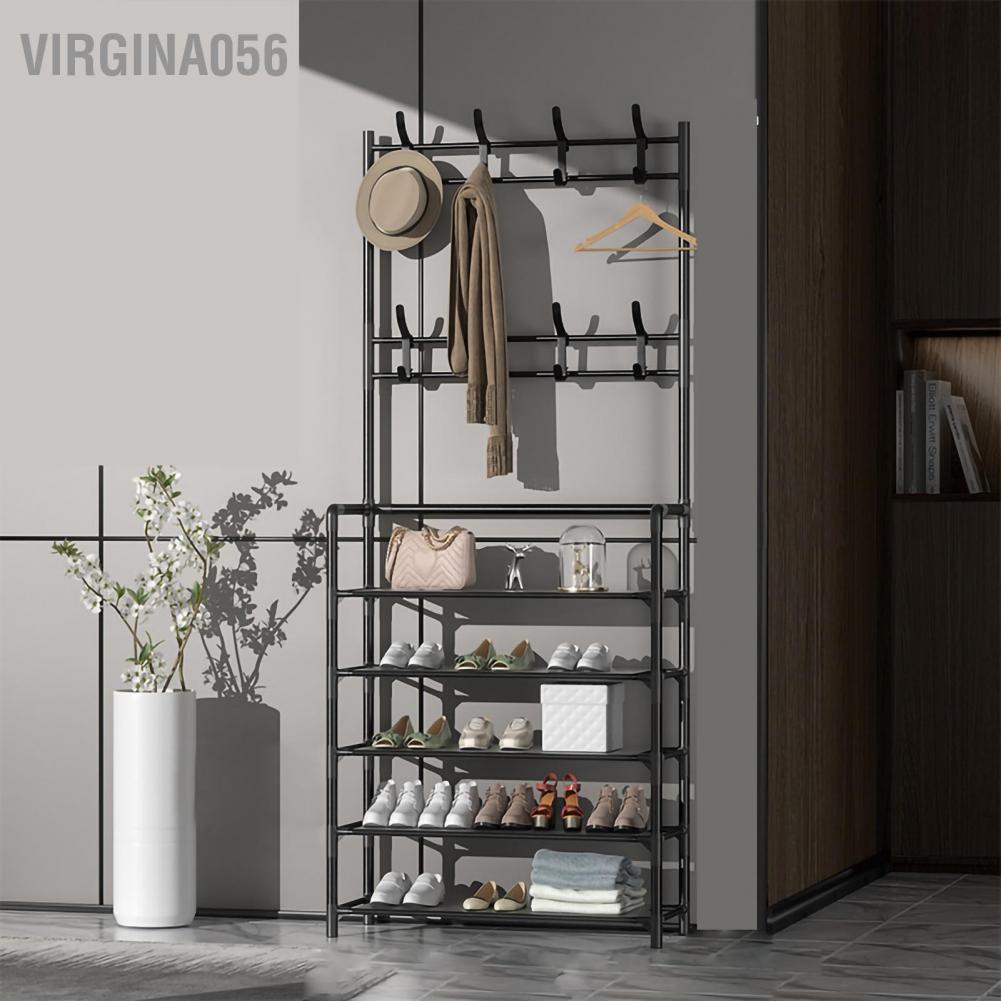 Có thể bán buôn Kệ treo quần áo khung kim Áo khoác đứng Giá treo quần áo bằng kim loại hiện đại Treo kệ lưu trữ cho sảnh vào Hàng giao ngay Virgina056