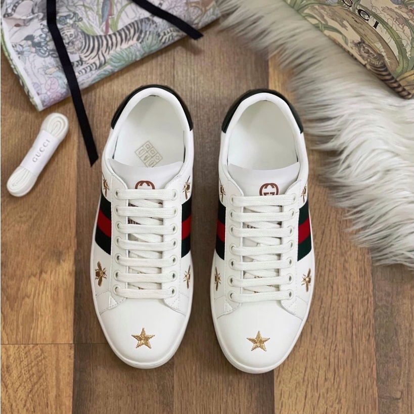Giày sneaker Gucci thêu ong sao LA on web fullbox