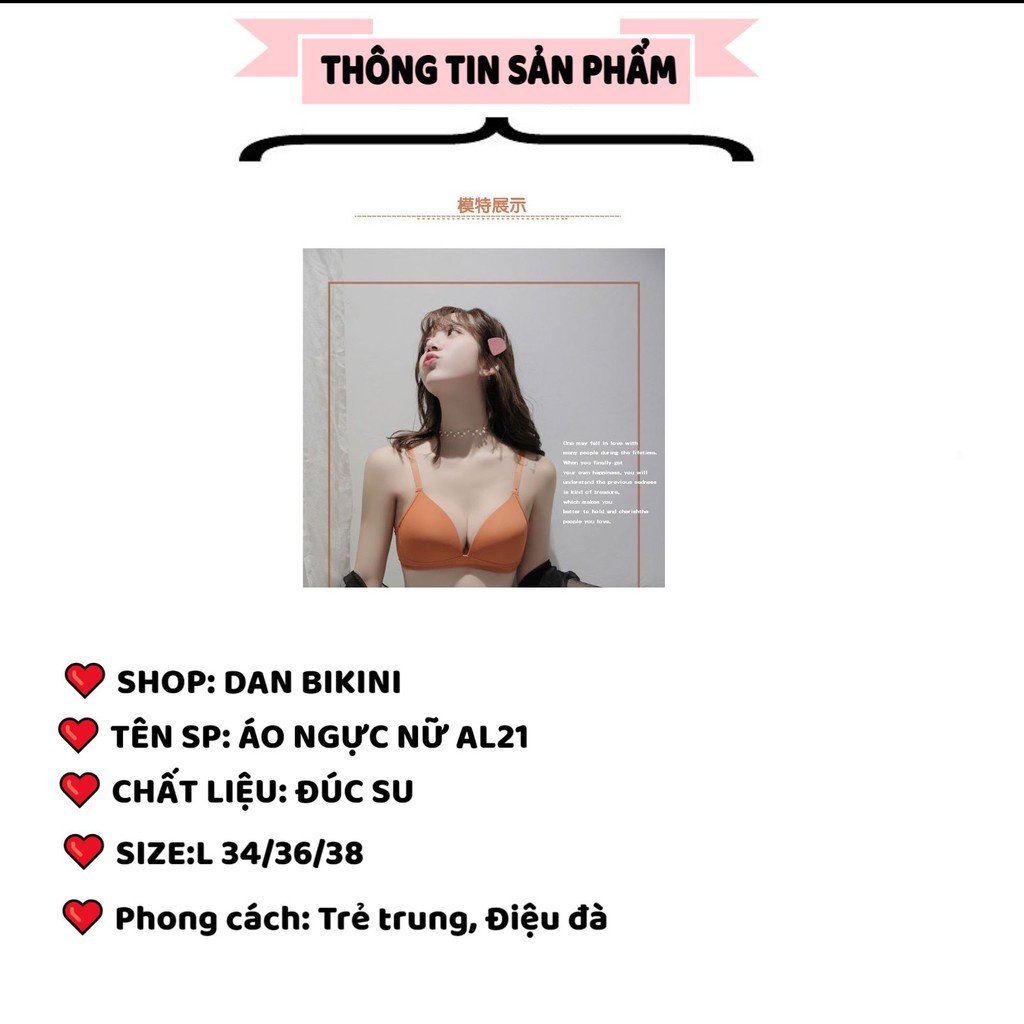 Áo Ngực Nữ - Áo Lót Nữ Đúc Su Nâng Ngực màu trơn tôn vòng 1 gợi cảm mã AL21