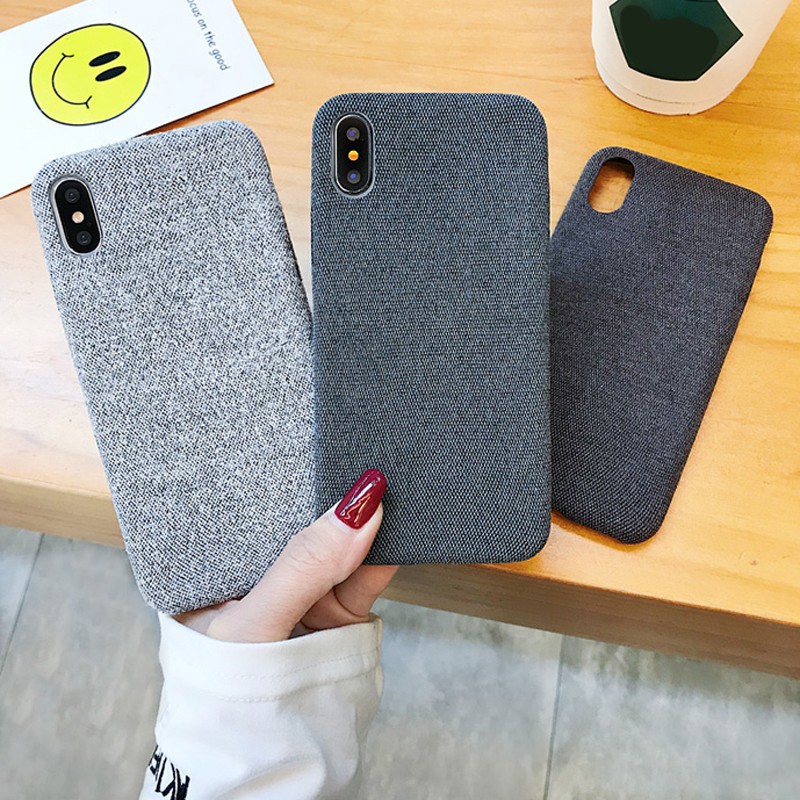 Vintage style solid color soft fabric cover phone case for iPhone 6 6s 7 8 plus X XR XS MAX 11 pro max