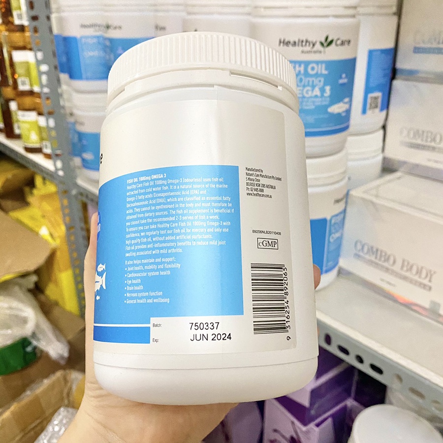 [Date 2025] Thực Phẩm Chức Năng Dầu Cá Healthy Care Fish Oil 1000mg Omega 3 400 Viên