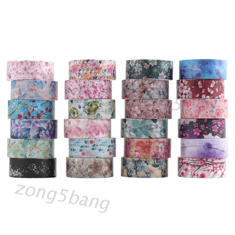 Set 24 Cuộn Băng Dính Washi Tape In Họa Tiết Dễ Thương