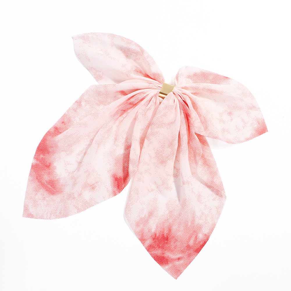 Dây buộc tóc đuôi ngực hình nơ voan cỡ lớn phối khóa màu vàng thời trang cho nữ C192-B