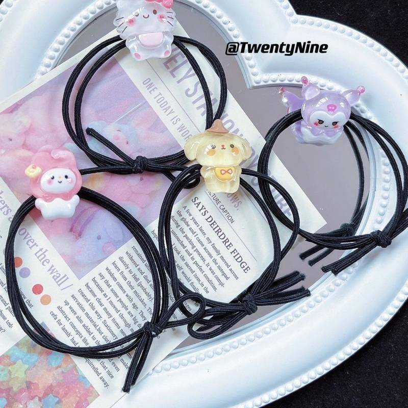 Dây Buộc Tóc Cao Su Trong Suốt In Hình Mèo Kulomi Dễ Thương