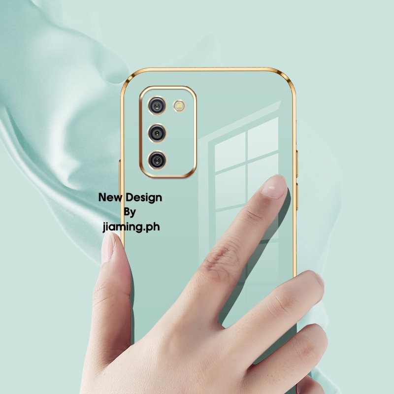Ốp Điện Thoại Mềm Màu Kẹo Mạ Viền Sang Trọng Kèm Dây Đeo Dành Cho Samsung Galaxy A03S 2022