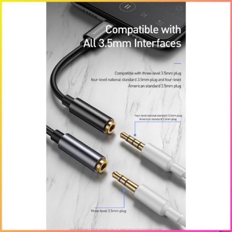 Baseus L54 Jack chuyển tai nghe chân TYPE-C sang chân 3.5mm - hỗ trợ đàm thoại - Baseus L54 -ACSTORE