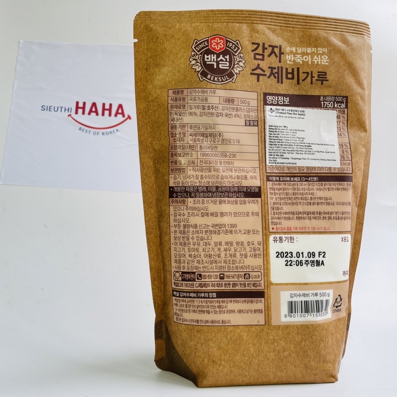 Bột mì làm bánh canh hàn quốc CJ BEKSUL PREMIXED FLOUR for Sujebi 500g