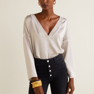 Áo lụa Statin cổ V MNG 31017024