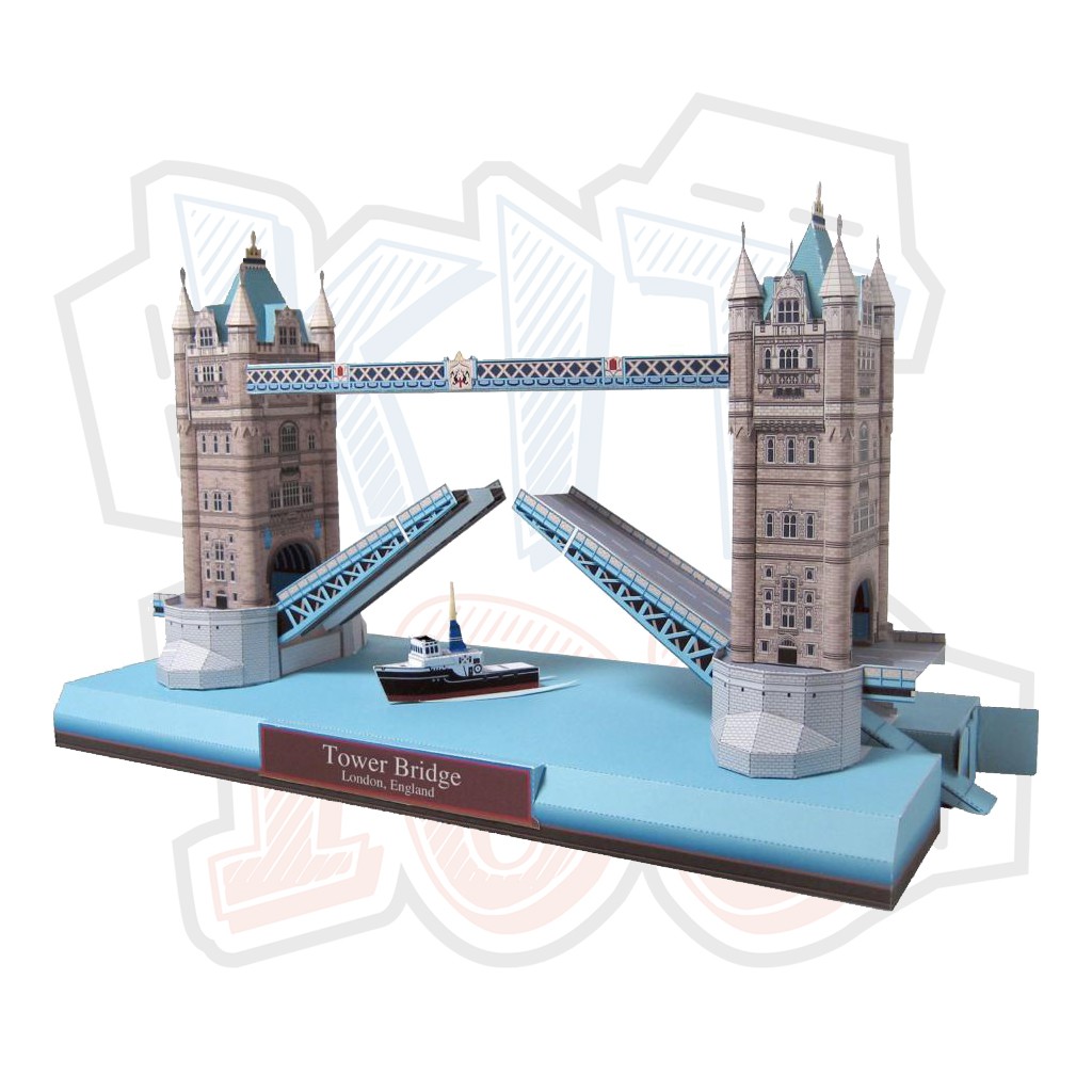 Mô hình giấy kiến trúc Cầu Tháp Luân Đôn Tower Bridge - England