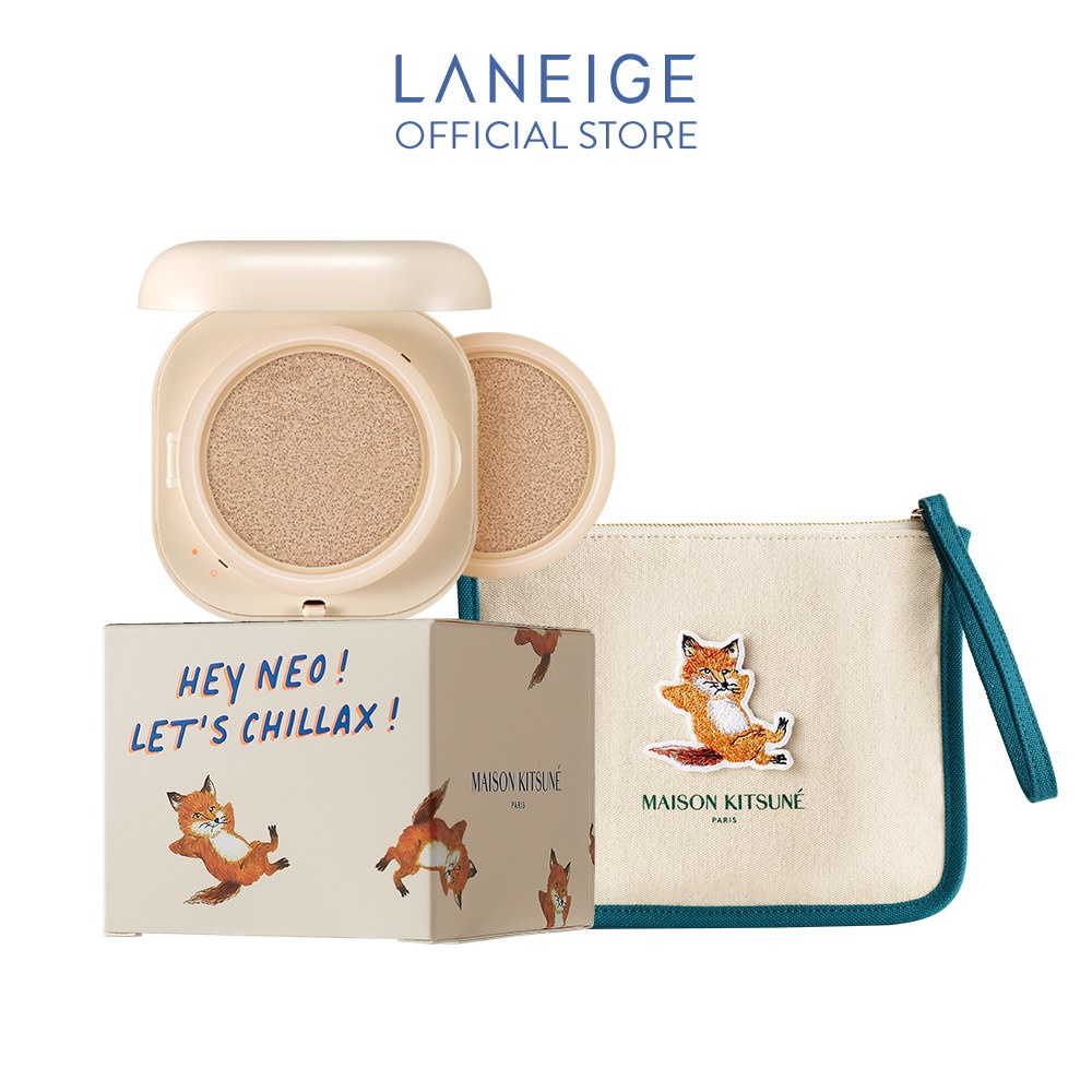 Combo Phấn Nước Che Phủ Mịn Lì 24H LANEIGE NEO Cushion Matte_21N 15gx2 & Túi Đựng Mỹ Phẩm PouchBag Maison Kitsuné 100g | BigBuy360 - bigbuy360.vn