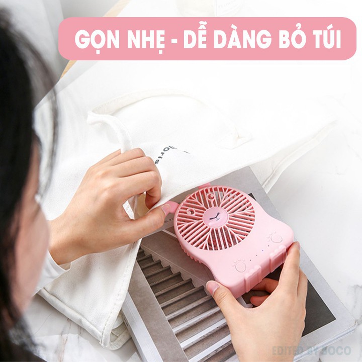 Quạt sạc cầm tay mini 3 tốc độ Small Fan đáng yêu