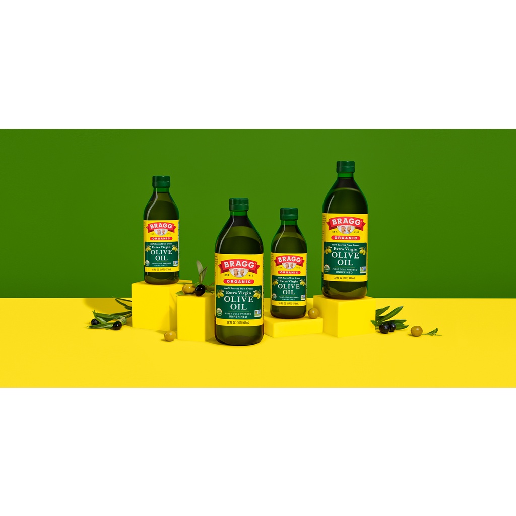Dầu Olive Hữu Cơ Ép Lạnh  - 473ml - Bragg