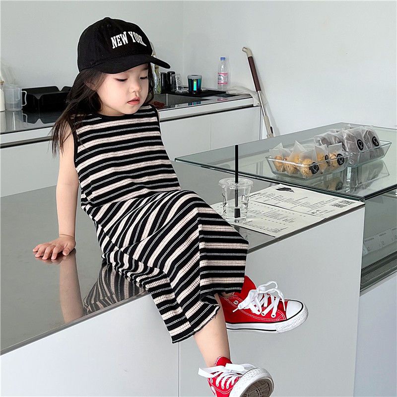 Hàng Mới Về Đầm Công Chúa Mùa Hè Dáng Suông Sát Nách Kẻ Sọc Phong Cách Mori Hàn Quốc Dễ Phối Đồ Cho Bé Gái 5 Tuổi