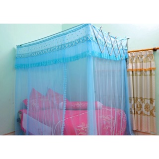 Màn khung xếp Hồng Hải - màu Xanh biển - 1m6,1m8,2m2 (giá chưa kèm khung)