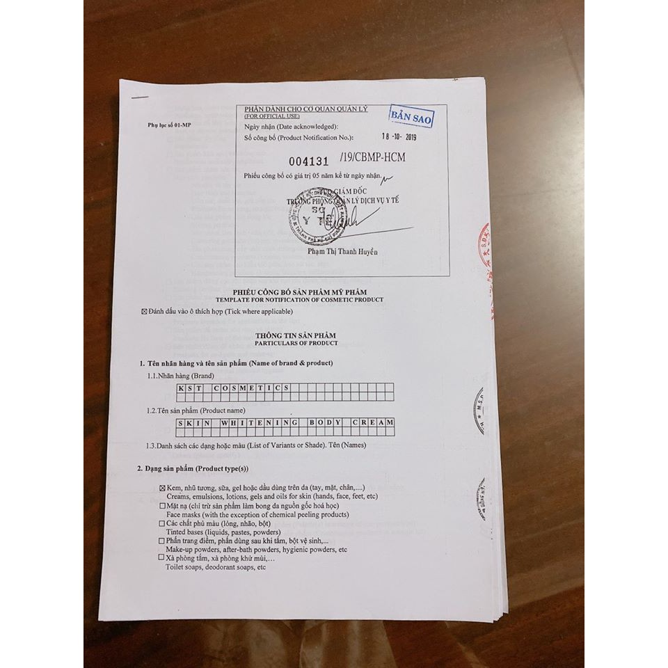 Kem dưỡng trắng da body kst