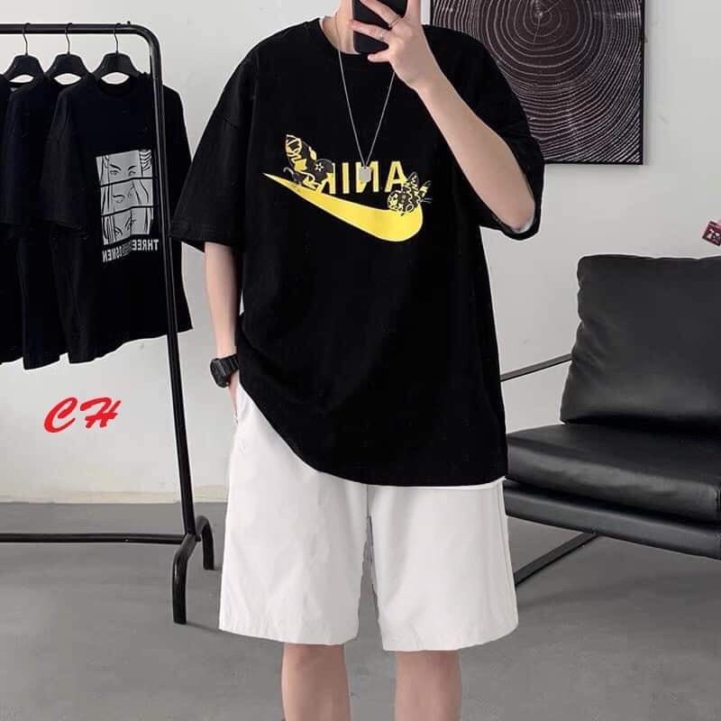 Sét chữ áo đen +quần trắng CH12 | BigBuy360 - bigbuy360.vn