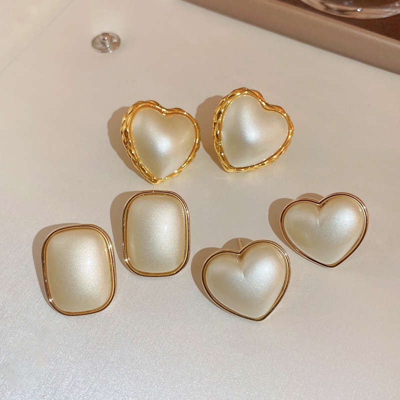 Bông Tai Mạ Bạc 925 Hình Vuông Đơn Giản Phong Cách Retro Thời Trang Cao Cấp