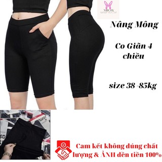 Quần legging đùi lửng loại cao cấp , nâng mông,legging cạp thun,quần nữ nâng mông dáng đẹp 100% cotton