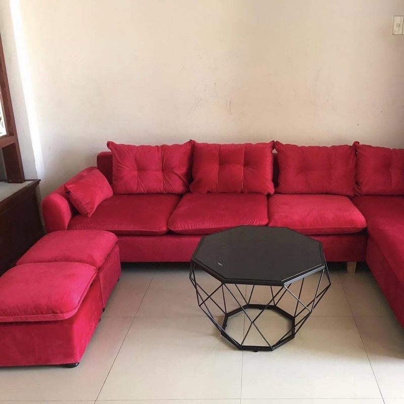 sofa góc L thư giãn 2m4x1m6 cao cấp chất vải mịn màng chân ghế chắc chắn Trường Mai Sài Gòn