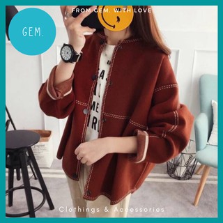 Áo khoác len sợi dệt Thu Đông