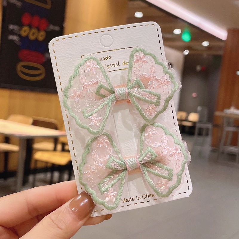 Kẹp tóc mặt nơ xinh xắn phong cách Hàn Quốc cho bé gái