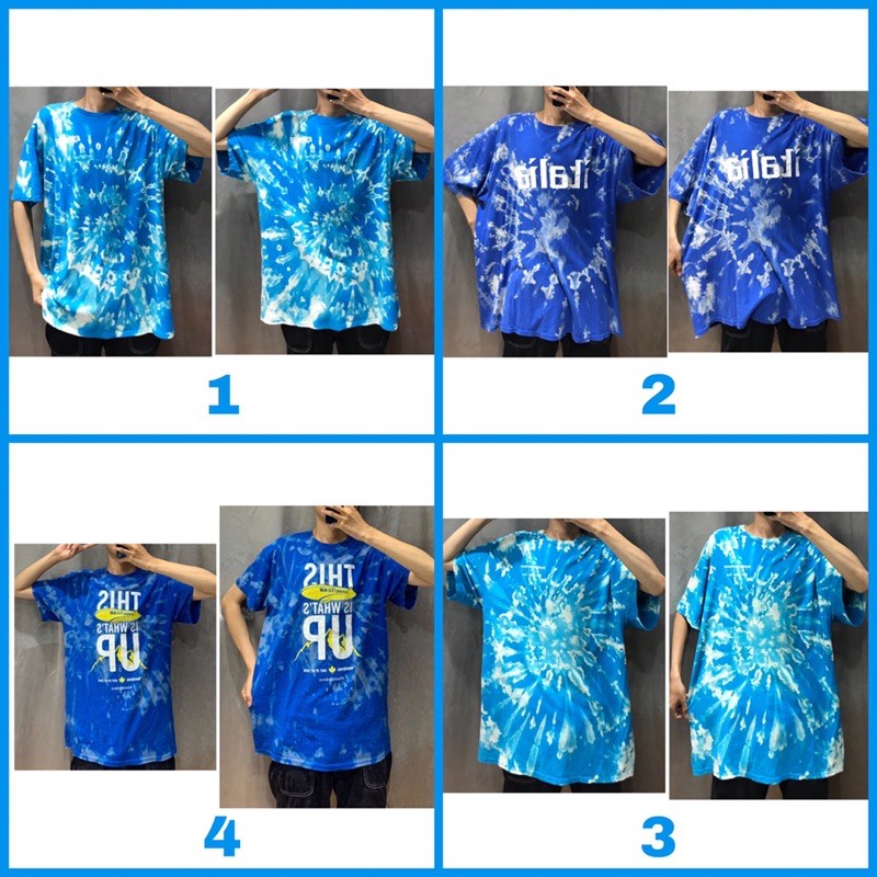 2HAND - ÁO THUN MỸ TIEDYE LOANG MÀU XANH DƯƠNG PHẦN 2/7 CỰC KỲ đẹp OVERSIZE UNISEX DÁNG RỘNG THỤNG