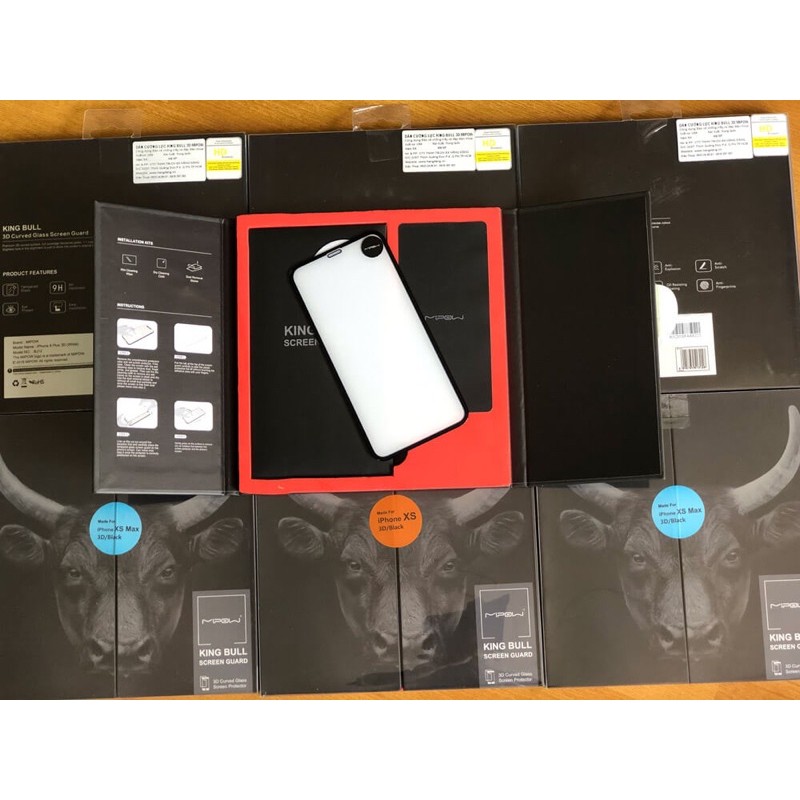 Kính cường lực Vua Trâu MIPOW Kingbull Full Màn Trong suốt IPHONE 15 PROMAX 14 PRO MAX 13 PRO MAX 12PRO MAX 11