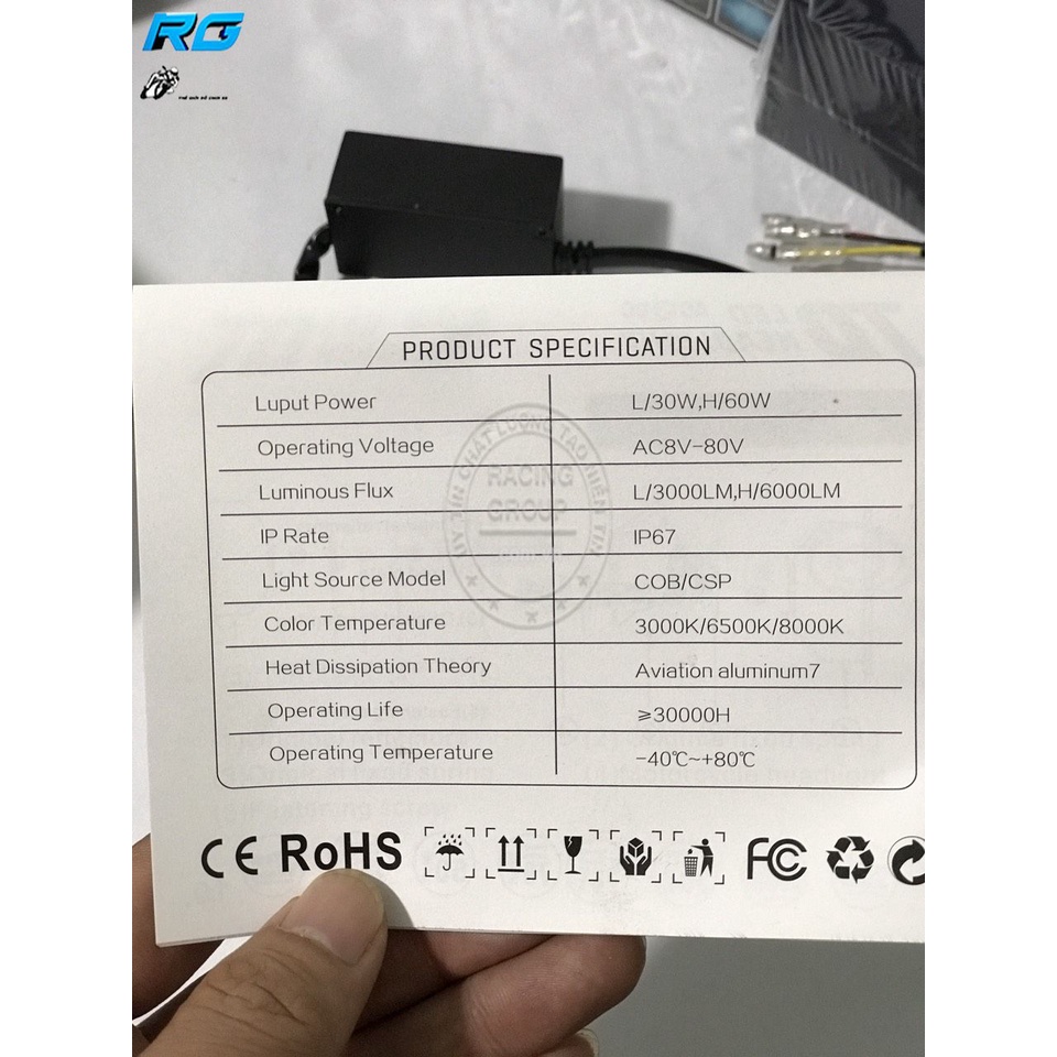 Đèn Pha Led Xe Máy Siêu Sáng H/60W L/30W Motoled Chống Nước IP67 5 Râu Tản Nhiệt Đủ Chân 2in1 T19 H4