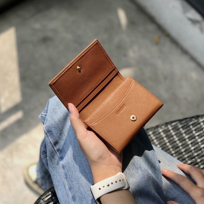 Combo 2 Ví da bò màu Nâu - Chính hãng Lemont.