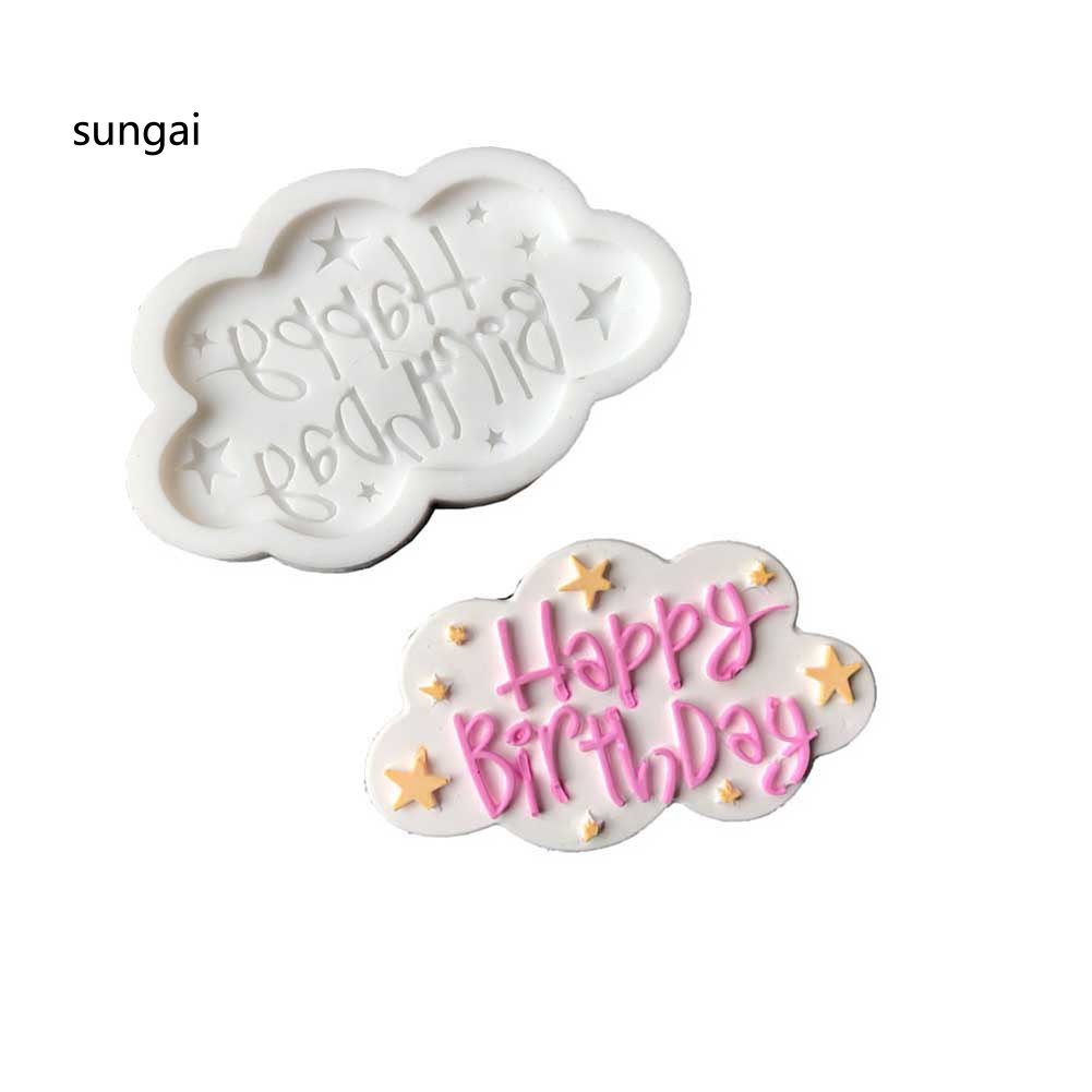 Khuôn Silicon Làm Bánh Tạo Hình Chữ Happy Birthday Sáng Tạo