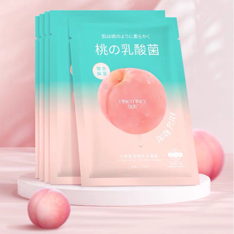 PINKYPINKY - Mặt nạ Sữa chua Đào đa tác dụng dưỡng sáng mềm da dịu da Lactobacillus Juicy Peach Moisturize Mask PINK10