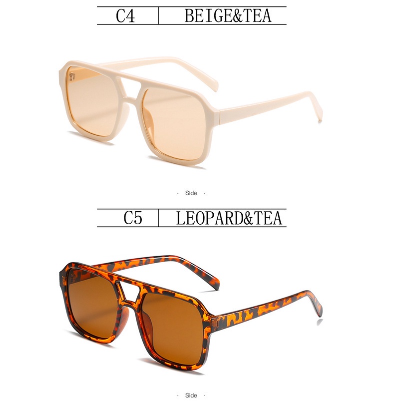 Kính Mát Thời Trang Tròng Đôi Tròng Màu Vàng Chống Tia UV400 JP5 Cho Nữ