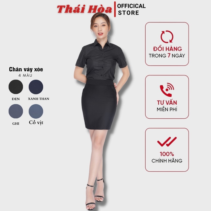 Chân váy dài Thái Hòa 2J883-17-01  Chân váy công sở dài, màu đen, dáng ôm,Chất liệu vải nhẹ,độ bền màu cao